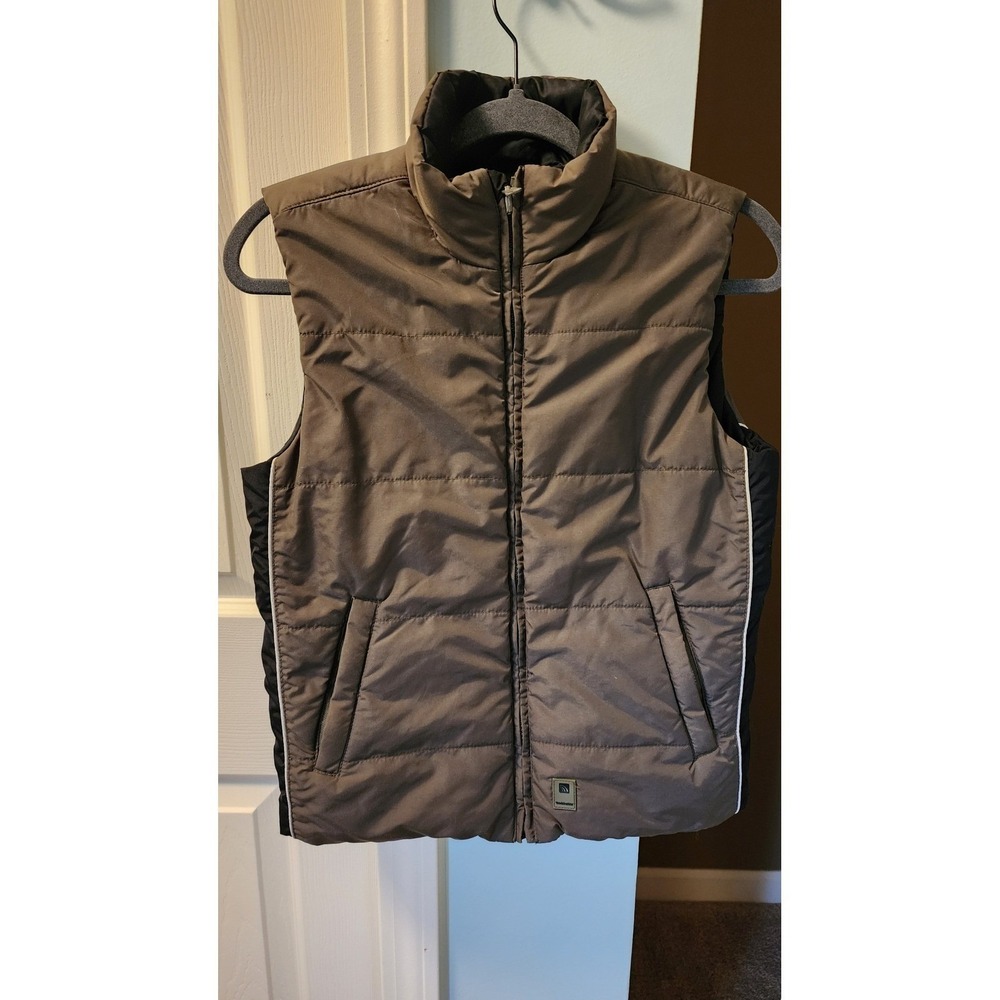 Reversible Boys Puffer Style Vest - Size 10/12 in Dark Green and Black